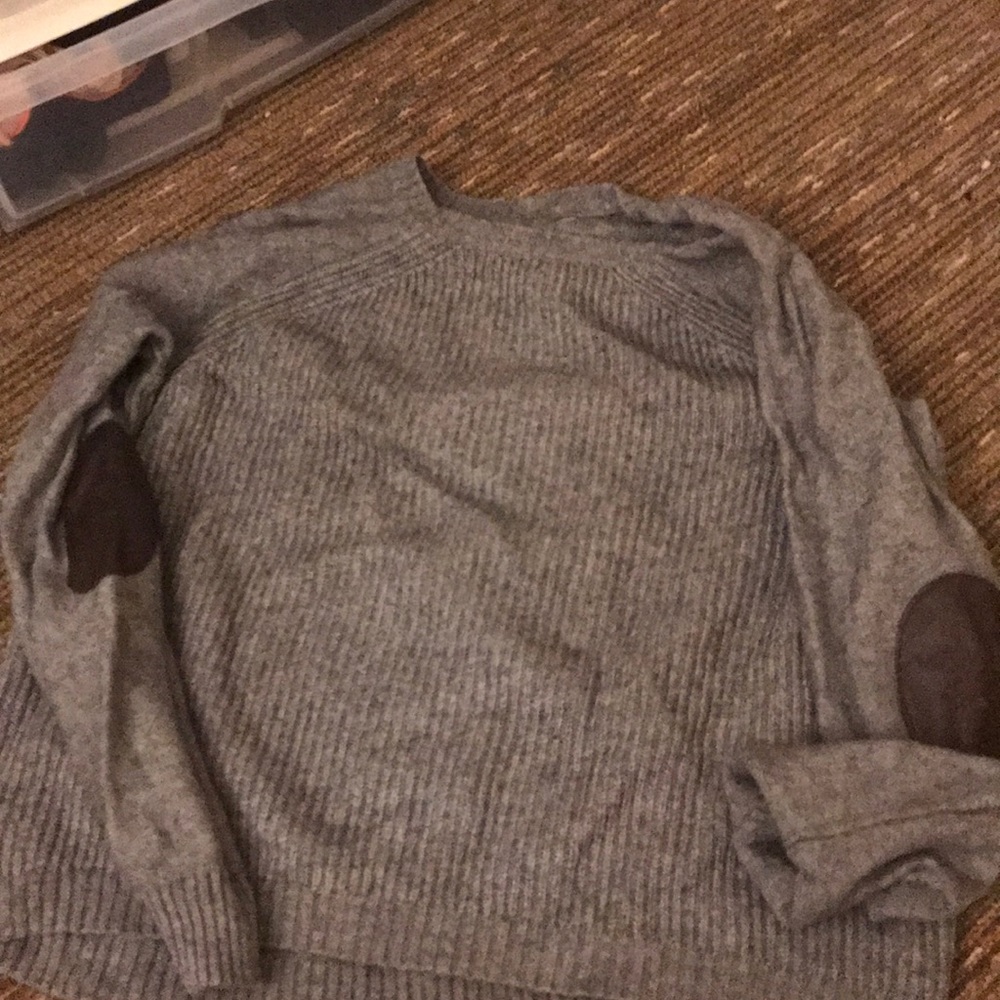 Grey elbow patch jcrew sweater
